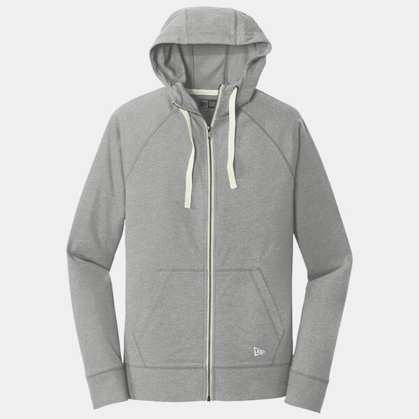 SUEDED COTTON BLEND FULL ZIP HOODIE