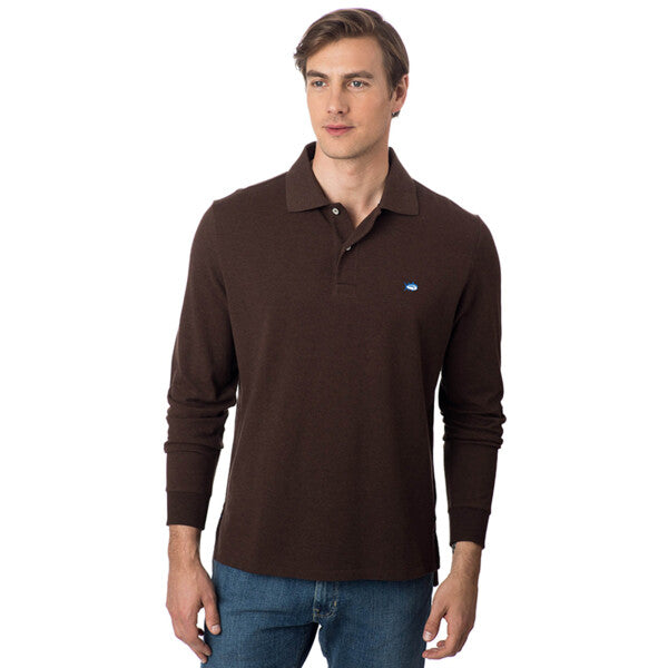 SOUTHERN TIDE MEN'S LONG SLEEVE HEATHERED SKIPJACK POLO