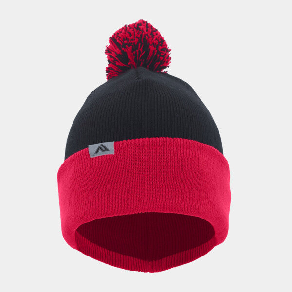 KNIT FOLD-OVER POM-POM BEANIE