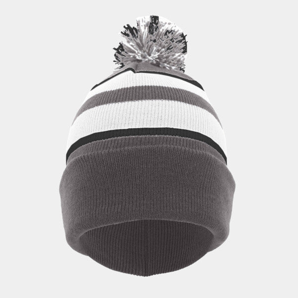 KNIT FOLD-OVER POM-POM BEANIE