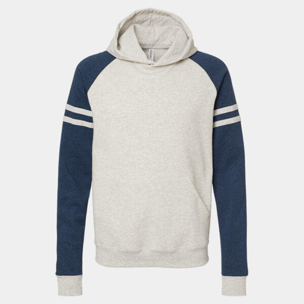 NUBLEND® VARSITY COLORBLOCKED RAGLAN HOODED SWEATSHIRT